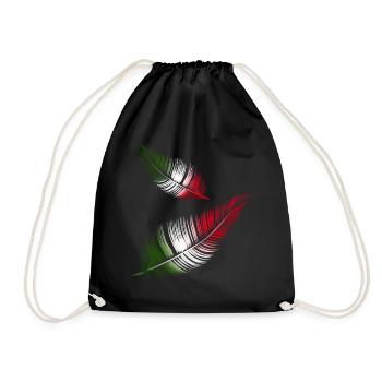 plumes italiennes en rouge blanc et vert - Sac de sport léger - noir - Devant