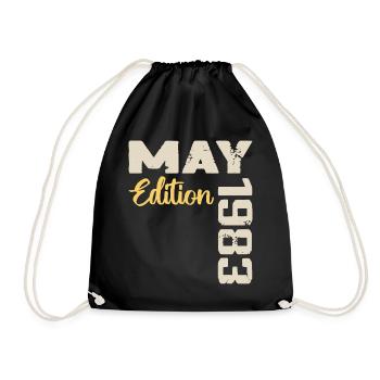 May 1983 Birthday May 1983 Gift May 1983 May - Drawstring Bag - black - Front