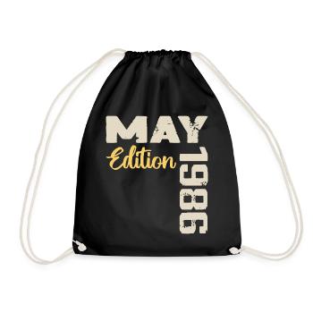 Mai 1986 Anniversaire Mai 1986 Cadeau Mai 1986 Mai - Sac de sport léger - noir - Devant