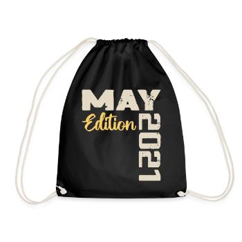 Mai 2021 Geburtstag Mai 2021 Geschenk Mai 2021 Mai - Turnbeutel - Schwarz - Vorne