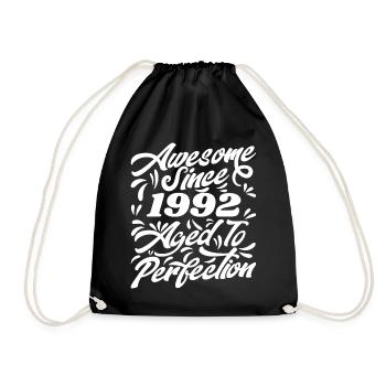 Awesome Since 1992 - Aged To Perfection, Gift 1992 - Drawstring Bag - black - Front