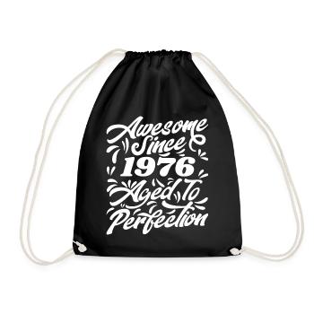 Awesome Since 1976 - Aged To Perfection, Gift 1976 - Drawstring Bag - black - Front