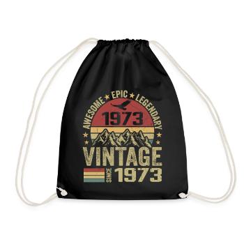 Vintage 1973 Cadeau Anniversaire 1973 - Né en 1973 - Sac de sport léger - noir - Devant