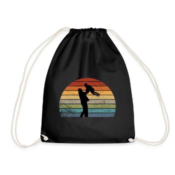Père et fille - Sac de sport léger - noir - Devant