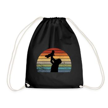 Père et fille - Sac de sport léger - noir - Devant