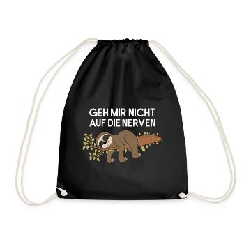 Faultier Geh Mir Nicht Auf Nerven Faultierspruch - Turnbeutel - Schwarz - Vorne