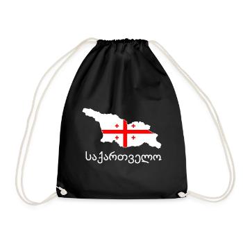 Georgia Sakartwelo Flag Home Gift - Drawstring Bag - black - Front