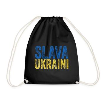 Slava Ukraini - Drawstring Bag - black - Front