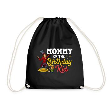 Circus Birthday Party Mama Theme Ringmaster - Drawstring Bag - black - Front