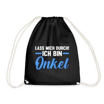 Patenonkel Pate Onkel - Turnbeutel - Schwarz - Vorne