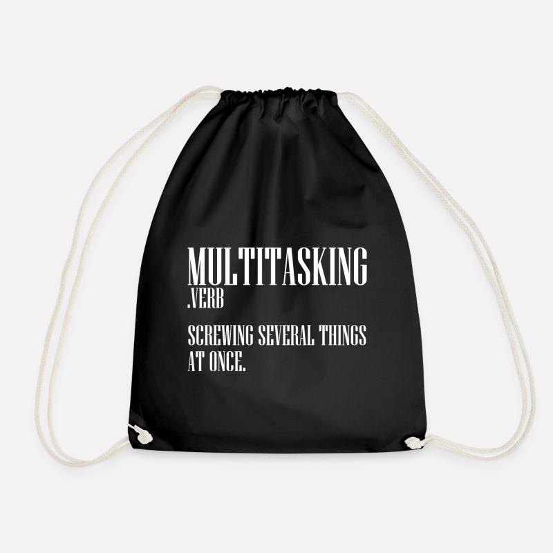 Sarcastic Multitasking Definition Clumsy Person - Turnbeutel - Schwarz