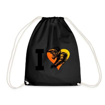 Cycling Men Cyclist Mountain Bike Cycling - Drawstring Bag - black - Front