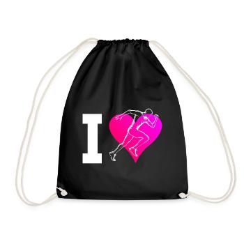 Race Running Women Running Men Jogging - Drawstring Bag - black - Front