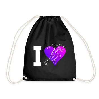 Jogging Cross Country Running Running Men - Drawstring Bag - black - Front