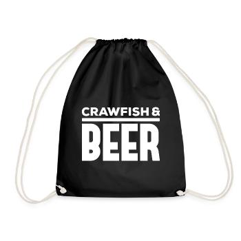 Crawfish & Beer – Maritimer Genussmoment - Turnbeutel - Schwarz - Vorne