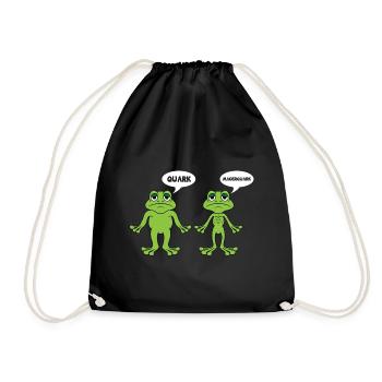 Quark Magerquark - lustige Frosch Grafik - Turnbeutel - Schwarz - Vorne