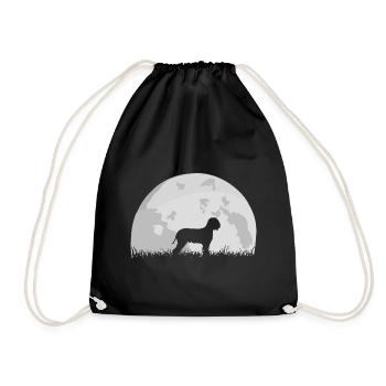 Lagotto Romagnolo full moon moon silhouette - Drawstring Bag - black - Front