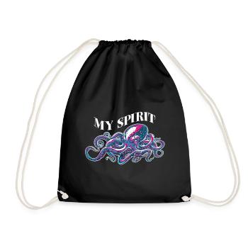 Octopus Kalmar Octopuses from the Deep Sea - Drawstring Bag - black - Front