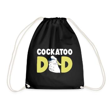 Cockatoo Dad Funny Parrot Cockatiel - Drawstring Bag - black - Front