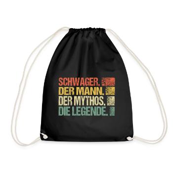 Geschenkidee für Schwager Geburtstag Lustig sprüch - Turnbeutel - Schwarz - Vorne