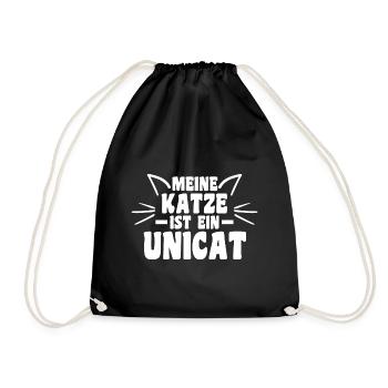 Katze Miezekatze Katzenliebhaber Katzenbesitzer Ka - Turnbeutel - Schwarz - Vorne