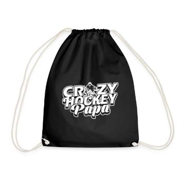Crazy Hockey Papa - Drawstring Bag - black - Front