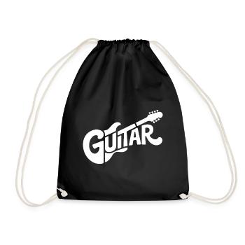 Gitarre - Cooles Guiratist Music Logo - Turnbeutel - Schwarz - Vorne