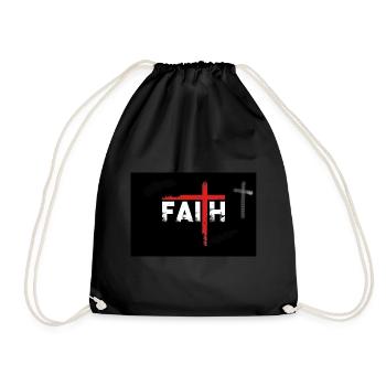 Faith Defying in God Christian Faith Jesus - Drawstring Bag - black - Front