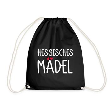 Hessisches Mädel - Turnbeutel - Schwarz - Vorne