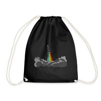 Rocket rocket (space shuttle) - Drawstring Bag - black - Front