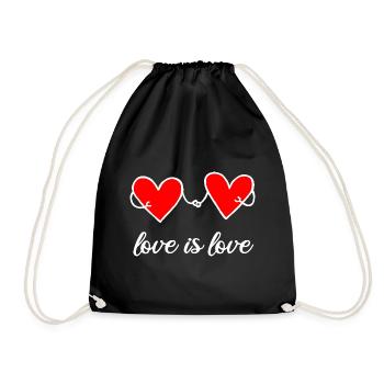 Love is Love Lovers LGBTQ Love Getting Married - Drawstring Bag - black - Front