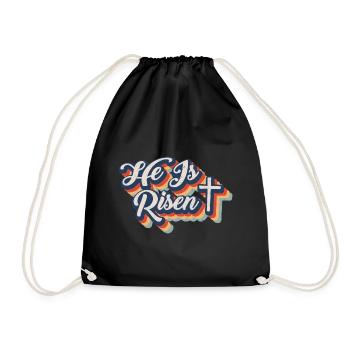 He is Risen Resurrection Jesus Christ Faith - Drawstring Bag - black - Front
