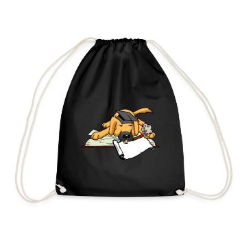 Dog Student Study University University Scholar Abi - Drawstring Bag - black - Front