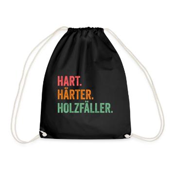 Waldarbeiter Förster Waldarbeit Holzfäller - Turnbeutel - Schwarz - Vorne