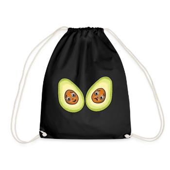 Avocados Früchte Frucht Vegetarisch - Turnbeutel - Schwarz - Vorne