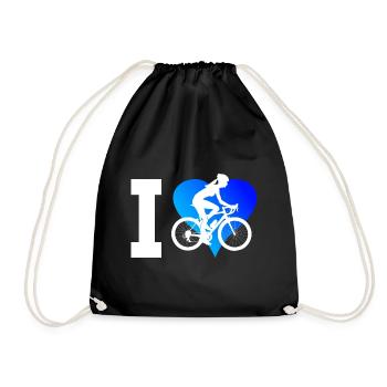Fahrrad Radeln Mtb Velo Radfahren Bike - Turnbeutel - Schwarz - Vorne