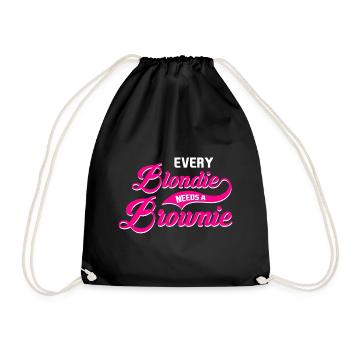 Every Blondie needs a Brownie Tussi Girly Partner - Drawstring Bag - black - Front