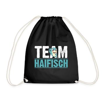 Fische Haifisch - Turnbeutel - Schwarz - Vorne