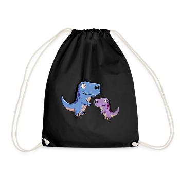 Dinosaurus Dino Time Stone Age Children Baby Child - Drawstring Bag - black - Front