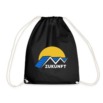 Zukunft Photovoltaik - Solarenergie - Sonne - Turnbeutel - Schwarz - Vorne