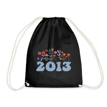 2013 Floral Pattern 2013 Floral Theme Flowers 2013 - Drawstring Bag - black - Front