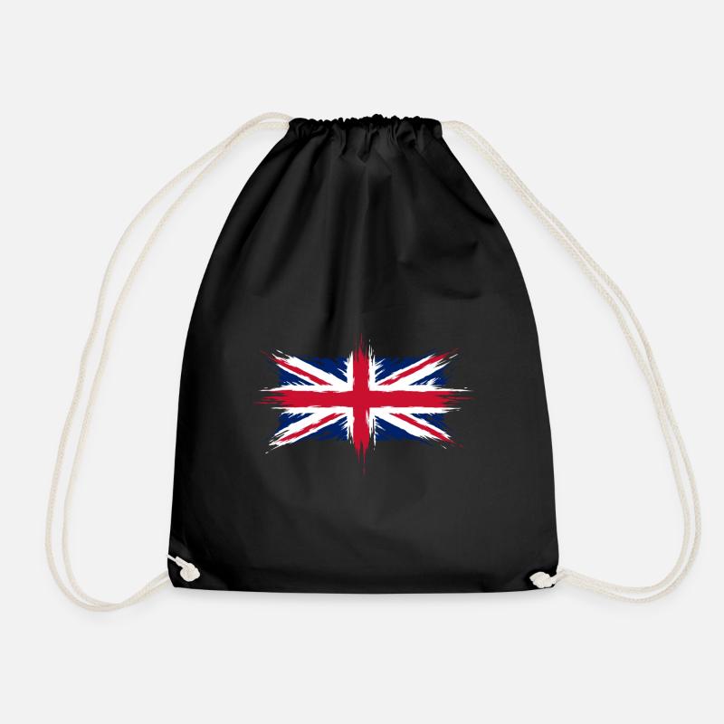 Union Jack Britische Flagge Brush Style - Turnbeutel - Schwarz