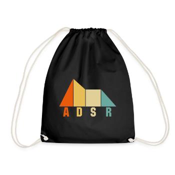 ADSR Synthétiseur musique musiciens keyboard cadeau - Sac de sport léger - noir - Devant