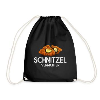 Schnitzel Vernichter Schnitzelfreunde - Turnbeutel - Schwarz - Vorne