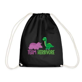 Team Herbivore Vegan Vegetarian - Drawstring Bag - black - Front
