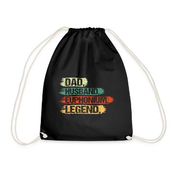 Euphonium Player Euphonist Dad Husband Sayings - Drawstring Bag - black - Front
