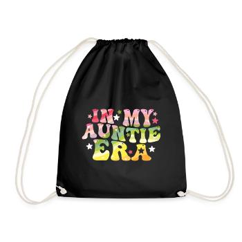 In the era of my aunt's baby announcement - Drawstring Bag - black - Front