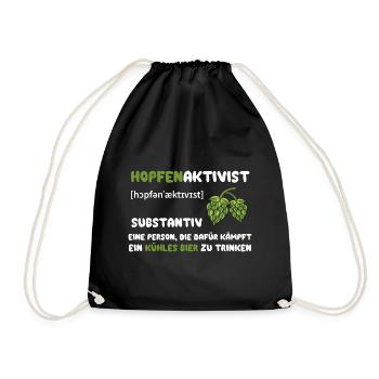 Hopfenaktivist Eine Person die für ihr kühles Bier - Turnbeutel - Schwarz - Vorne