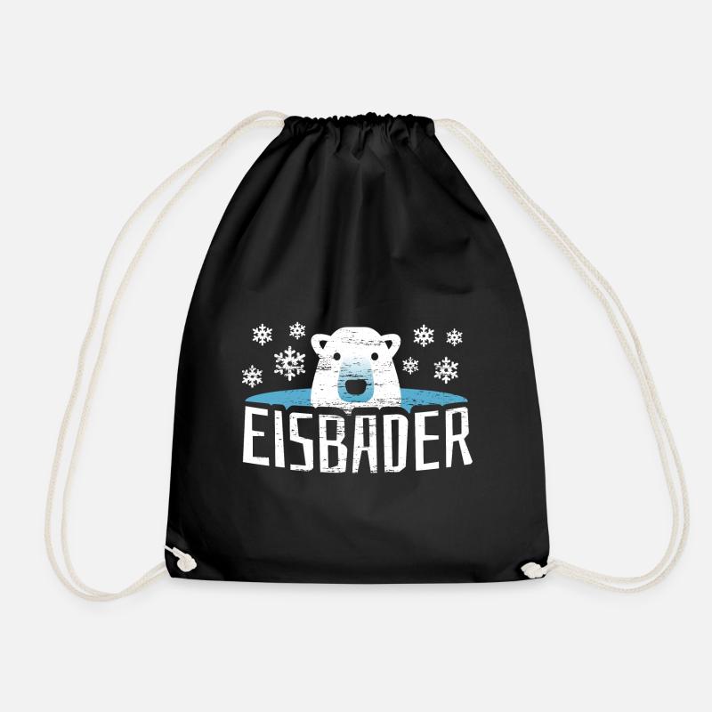 Eisbär Eisbaden Eisbad - Turnbeutel - Schwarz