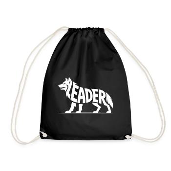 Leader - Logo de loup motivant - Sac de sport léger - noir - Devant